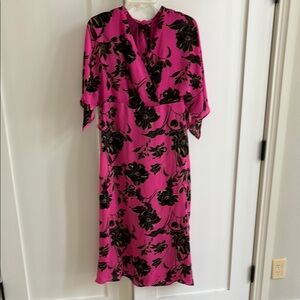 Pink Floral Midi Dress
